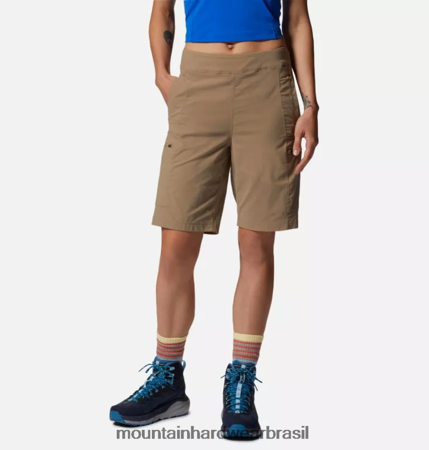 cáqui mulheres Mountain Hardwear bermuda cintura alta dynama partes inferiores AD28F6575 cáqui mulheres Mountain Hardwear bermuda cintura alta dynama partes inferiores AD28F6575